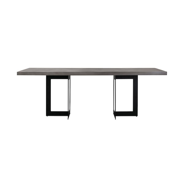 Armen Living Odet Rectangular 87" Dining Table in Concrete and Black Metal LCOEDIGR - main